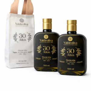 Pack Regalo Aceite de Oliva Virgen Extra Picual – 2 × 500 ml Cristal + Bolsa